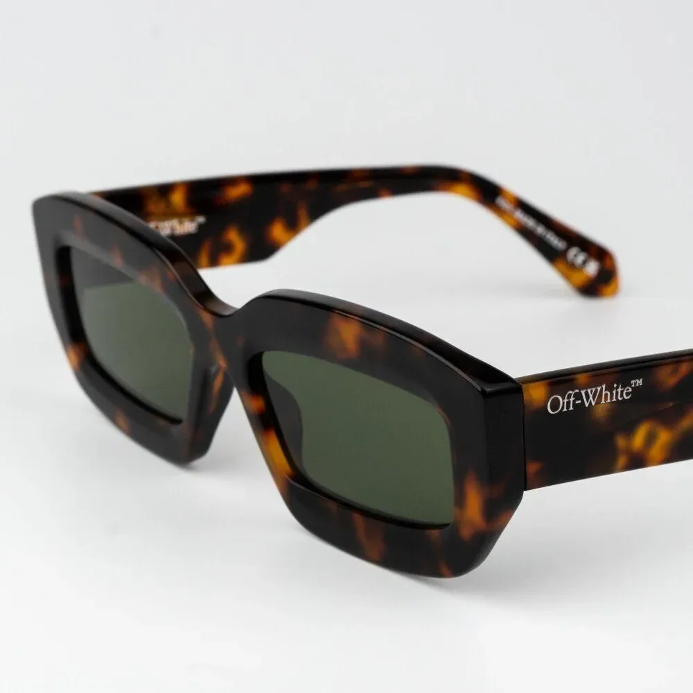 Off-White CHARLOTTE Men Sunglasses Havana Green Rectangle OERI138 CHARLOTTE 6055